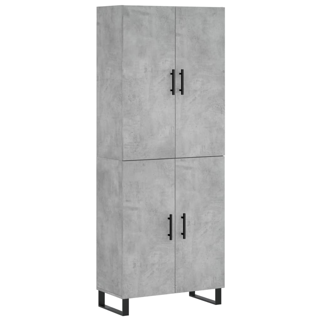 Aparador Alto Madera Contrachapada Gris Hormigón 69,5x34x180 Cm_1
