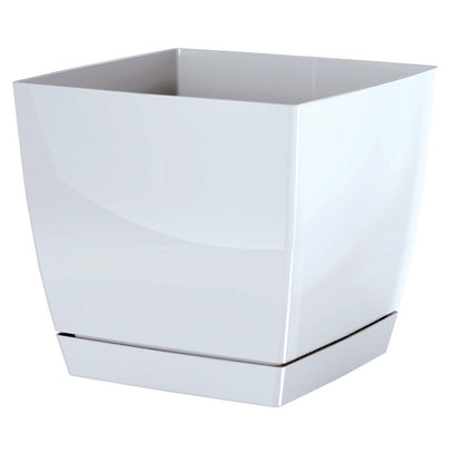 Maceta Mod. Begonya Fresh Quadro Con Plato Incluido 13,5cm. Blanco_0