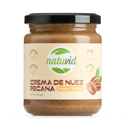 Crema de Nuez Pecana Natuvid | 100% NATURAL | 250gr | SIN GLUTEN | SIN LACTOSA | 100% VEGANA | NON-GMO_0