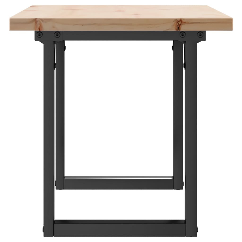 Mesa De Centro Marco O Madera Maciza Pino Y Acero 90x40x45,5 Cm_3