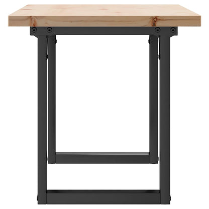 Mesa De Centro Marco O Madera Maciza Pino Y Acero 90x40x45,5 Cm_3