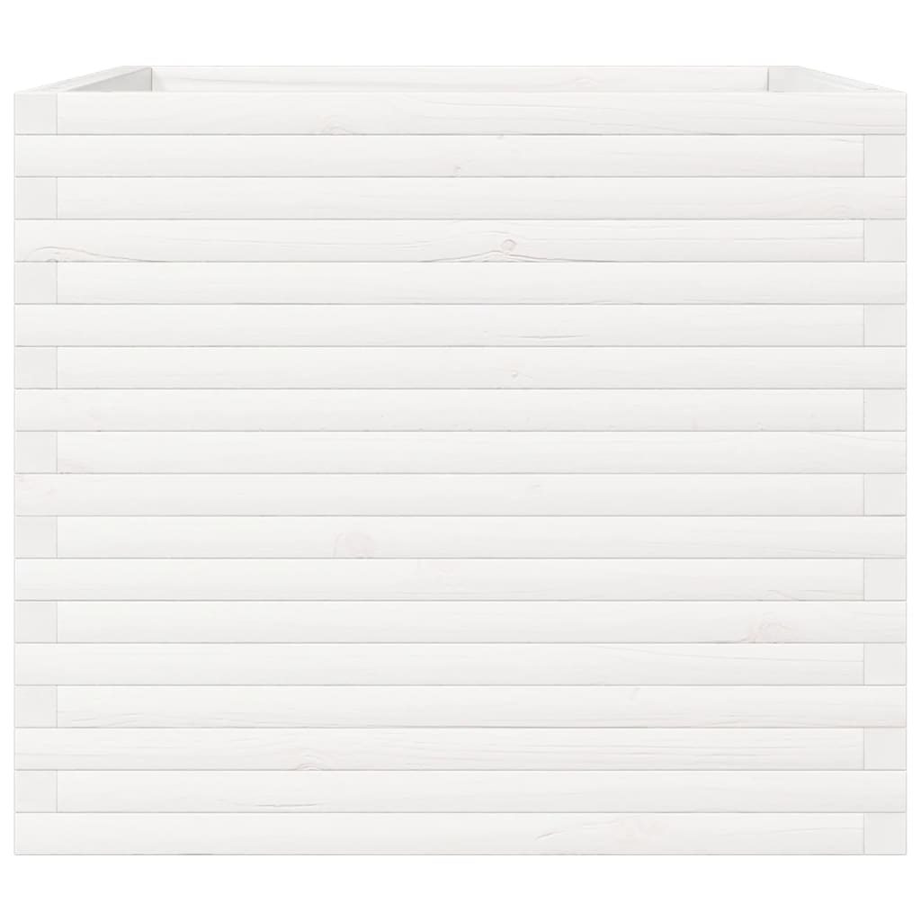 Jardinera Madera Maciza De Pino Blanco 80x80x68,5 Cm_4