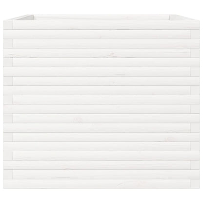 Jardinera Madera Maciza De Pino Blanco 80x80x68,5 Cm_4