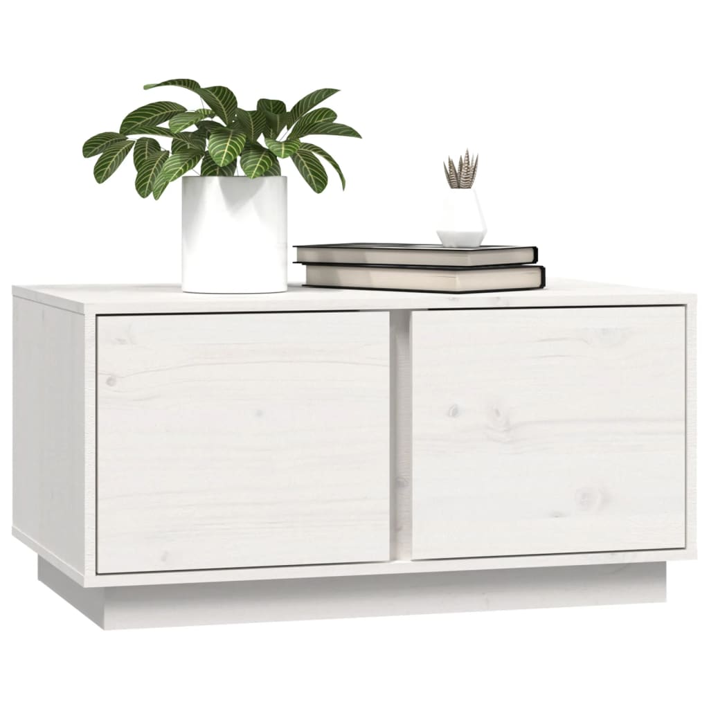 Mesa De Centro Madera Maciza De Pino Blanco 80x50x40 Cm_2