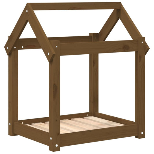 Vidaxl Cama Para Perros Madera Maciza Pino Marrón Miel 61x50x70 Cm_0