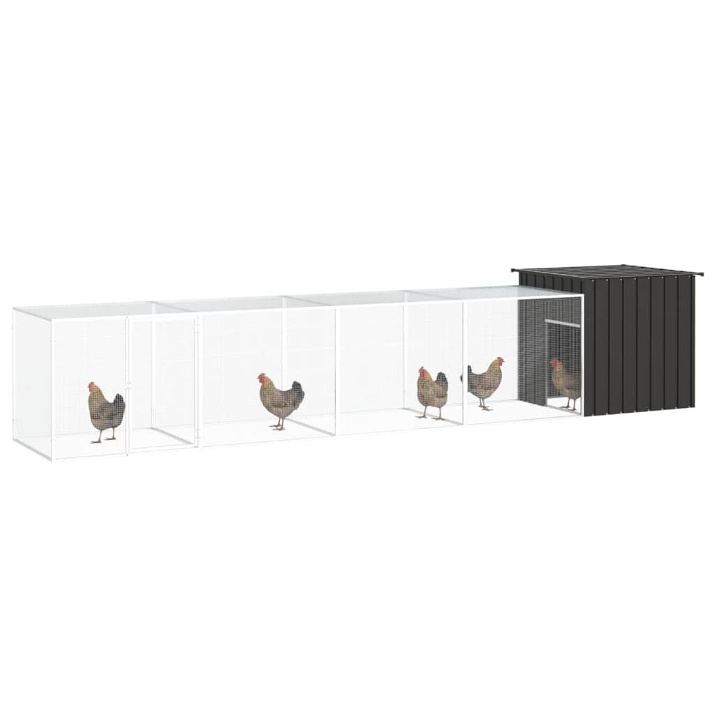 Vidaxl Jaula De Gallinas Acero Galvanizado Antracita 500x91x100 Cm_1