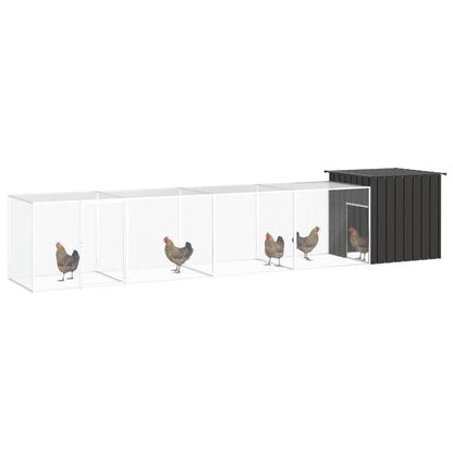 Vidaxl Jaula De Gallinas Acero Galvanizado Antracita 500x91x100 Cm_1