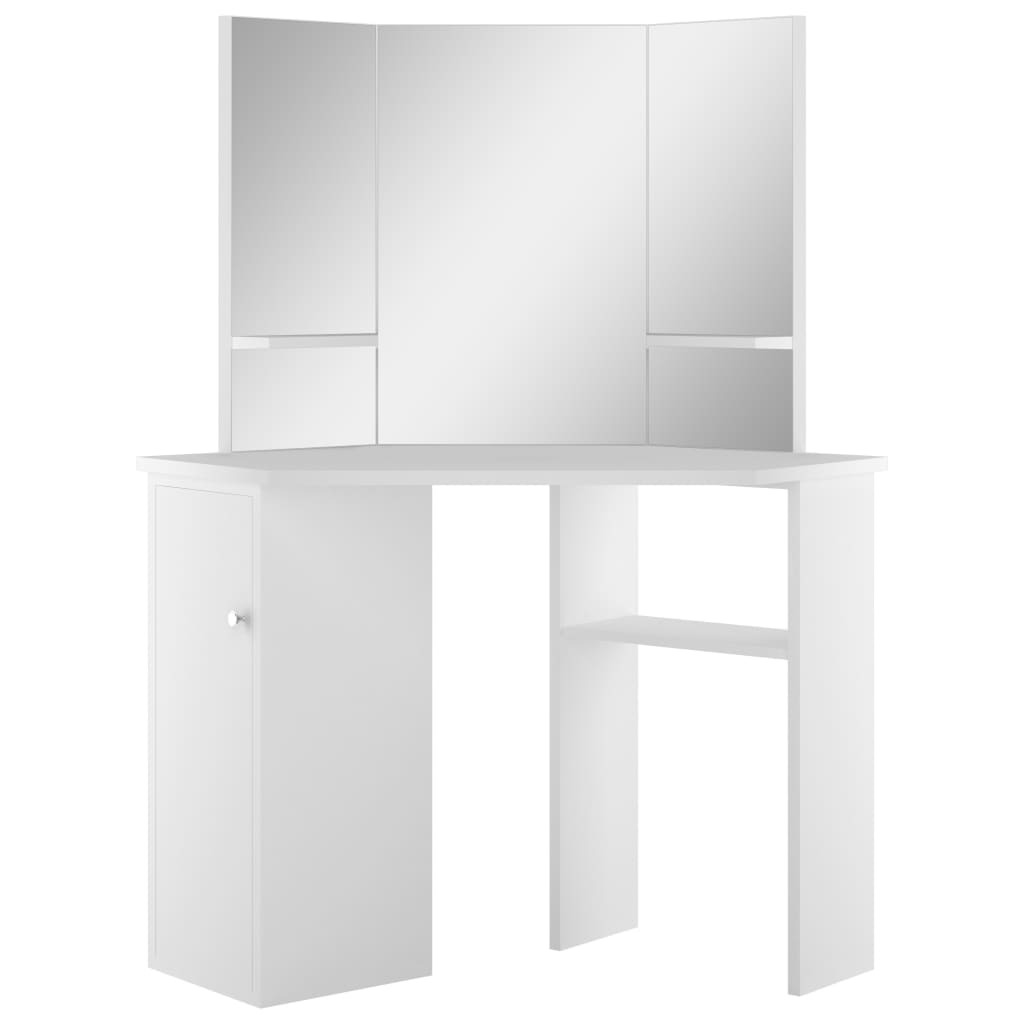 Mesa Tocador De Maquillaje De Esquina Blanca_1