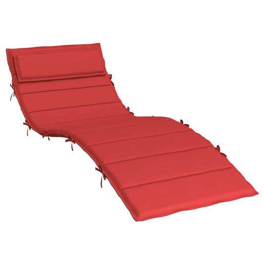 Vidaxl Cojín De Tumbona De Tela Oxford Rojo 180x60x4 Cm_0