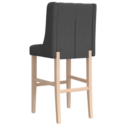Taburetes Altos 2 Uds Madera Maciza De Caucho Y Tela_5