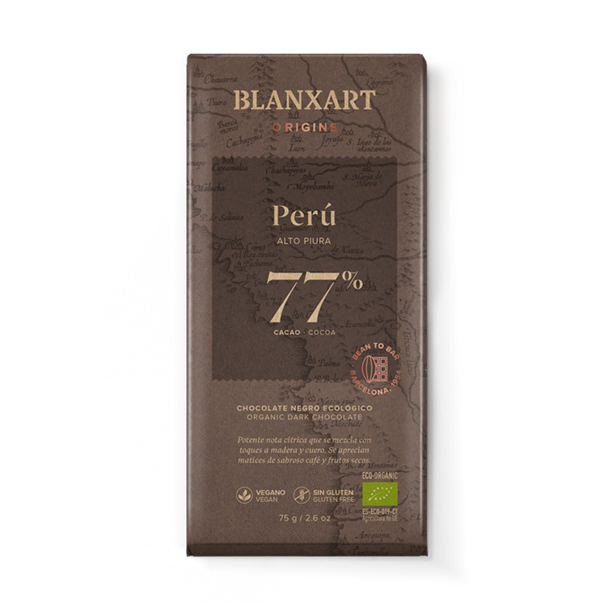 Chocolate Negro 77% Perú eco Blanxart 75g