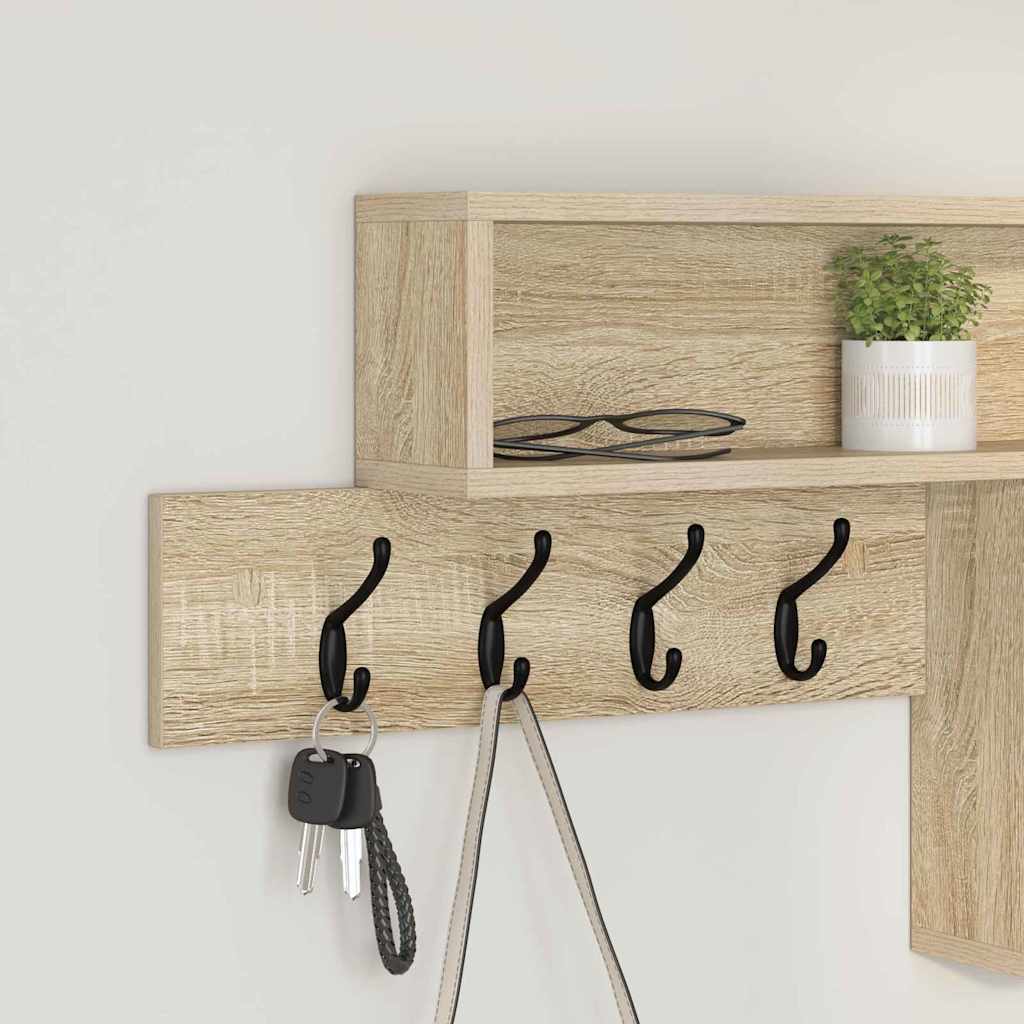 Perchero De Pared Con Estante Roble Sonoma 100 X 12 X 43,5 Cm_3
