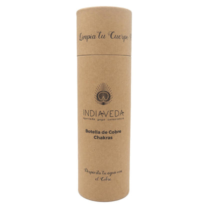 Botella de cobre Chakras Indiaveda 900 ml