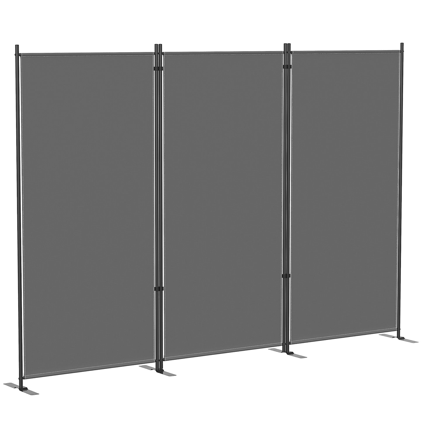Outsunny Biombo Plegable De 3 Paneles, 260x180 Cm Protección Upf 30+ Gris Oscuro_0