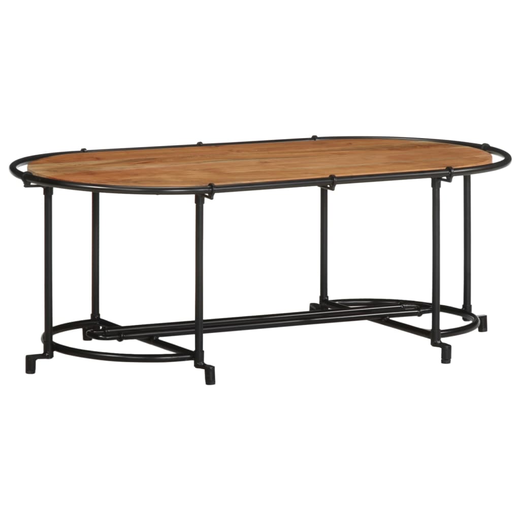 Mesa De Centro Madera Maciza Acacia 110x55x40 Cm_0