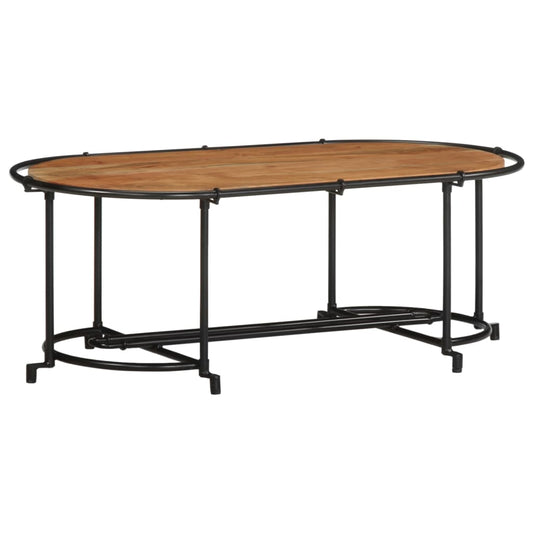 Mesa De Centro Madera Maciza Acacia 110x55x40 Cm_0