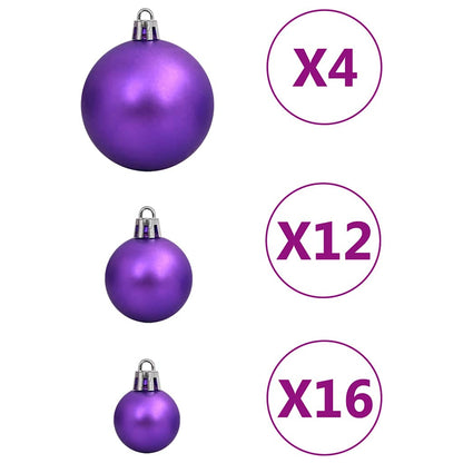 Vidaxl Juego De Bolas De Navidad 111 Pzas Poliestireno Morado_3