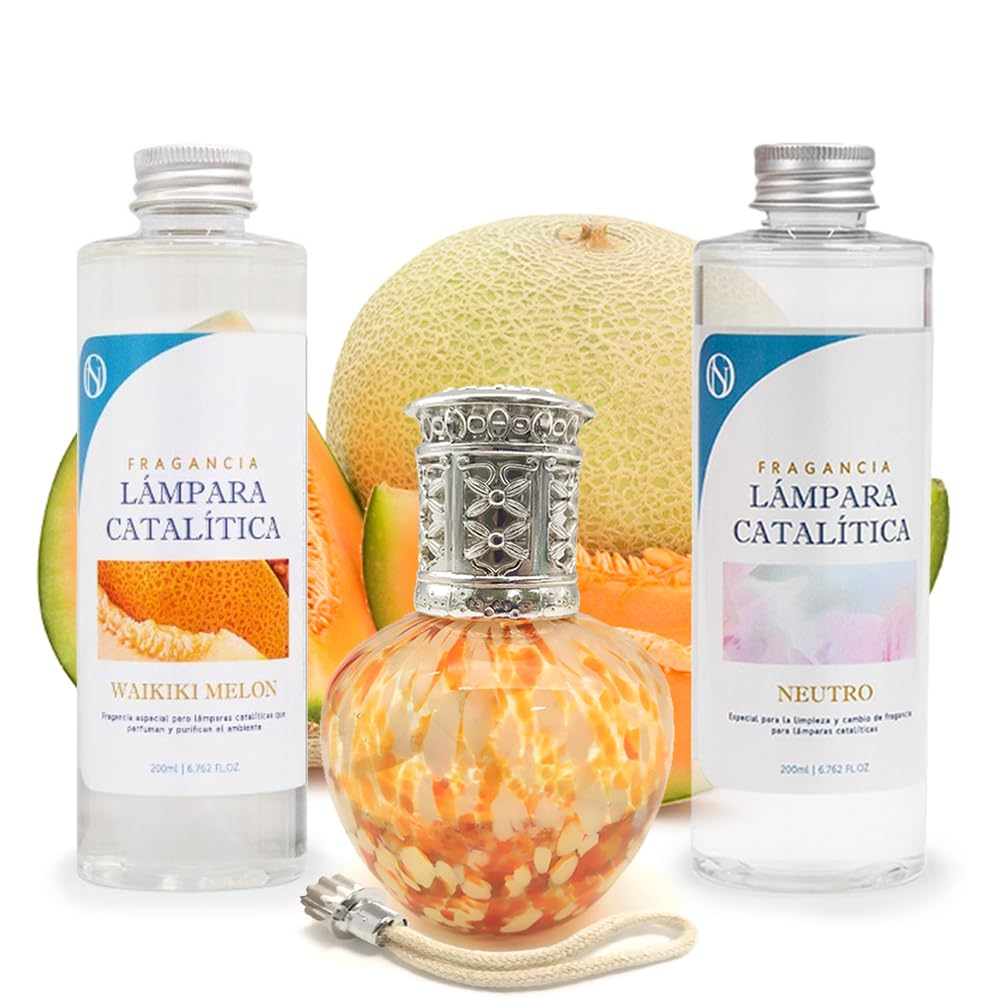 Pack Ahorro Lámpara Catalítica Drops Orange + Fragancia Waikiki Melon 500ml + Limpiador Neutro 200ml + Mecha Repuesto_0