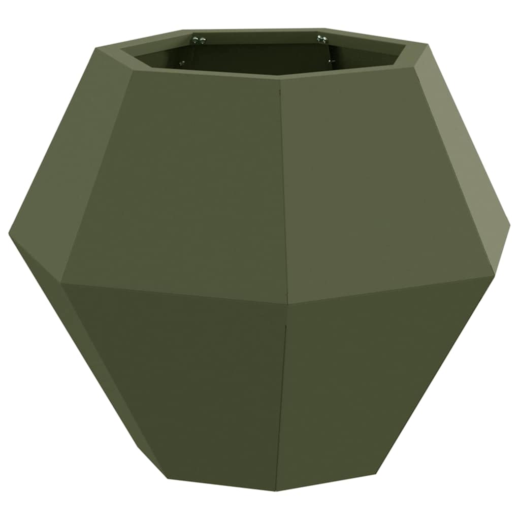 Jardinera 2 Pcs Verde Oliva 50 X 50 X 40 Cm Acero_4