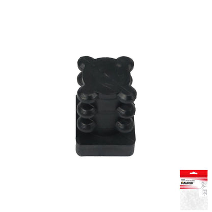 Contera Cuadrada Interior Negra 16x16 Mm. Blister 4 Piezas.