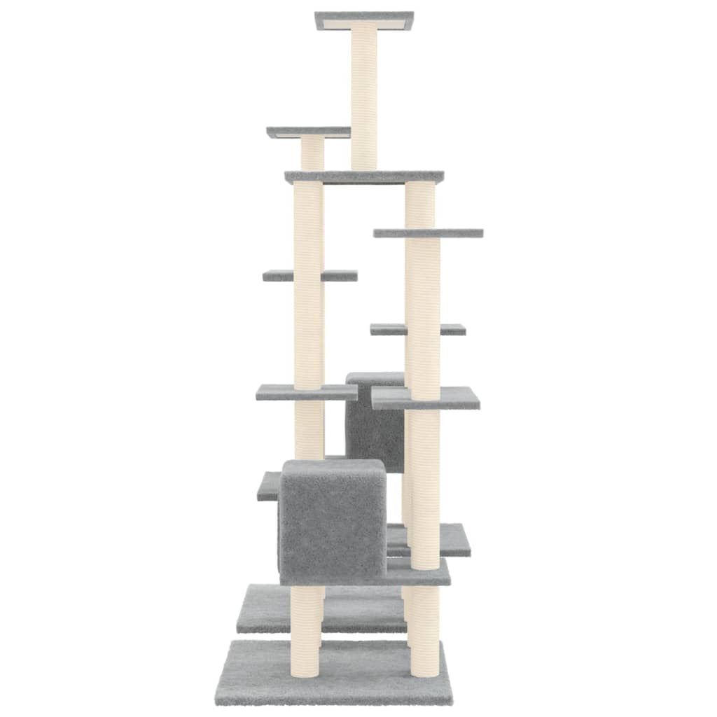 Vidaxl Rascador Para Gatos Con Postes De Sisal Gris Claro 145 Cm_3