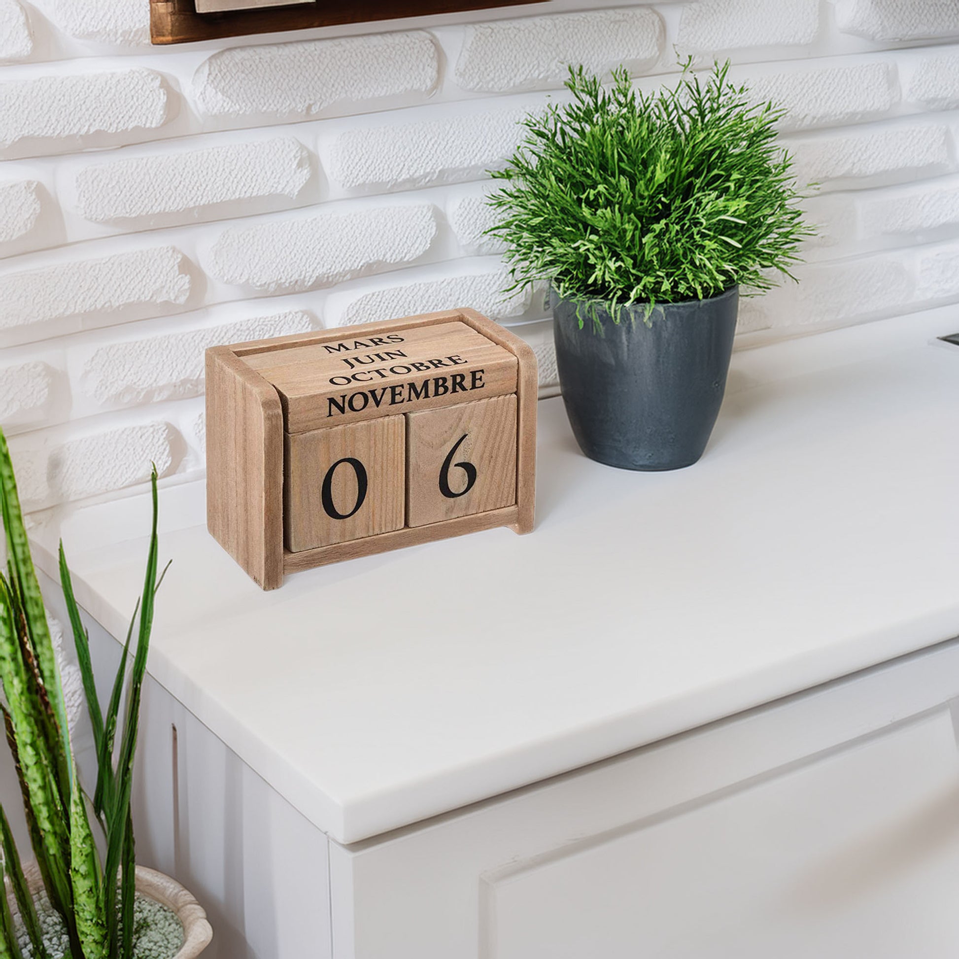 Well Home - Calendario De Madera Colonial 7,5x5x11cm