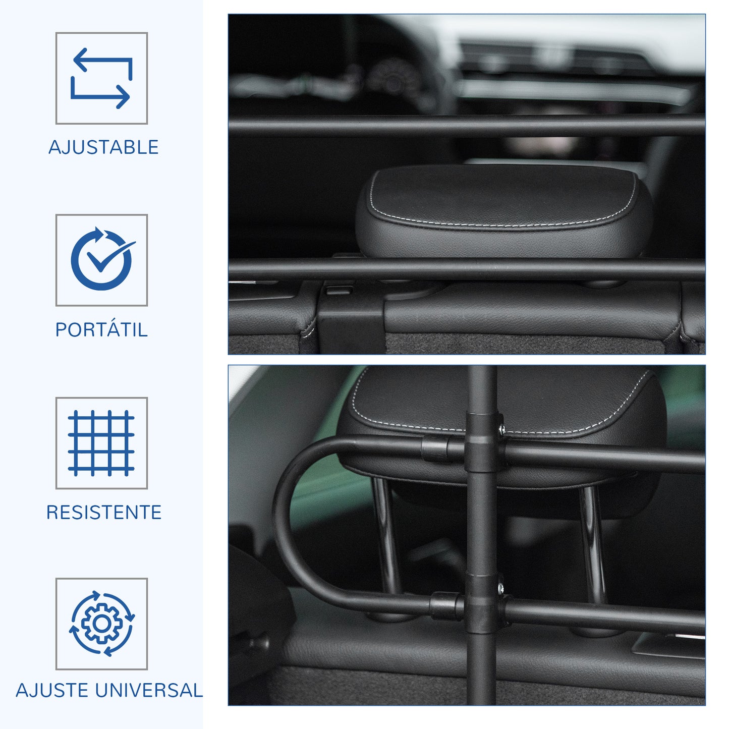 Pawhut Separador De Coche Para Perros Ajustable En Ancho Altura 87-135x60-105 Cm_3