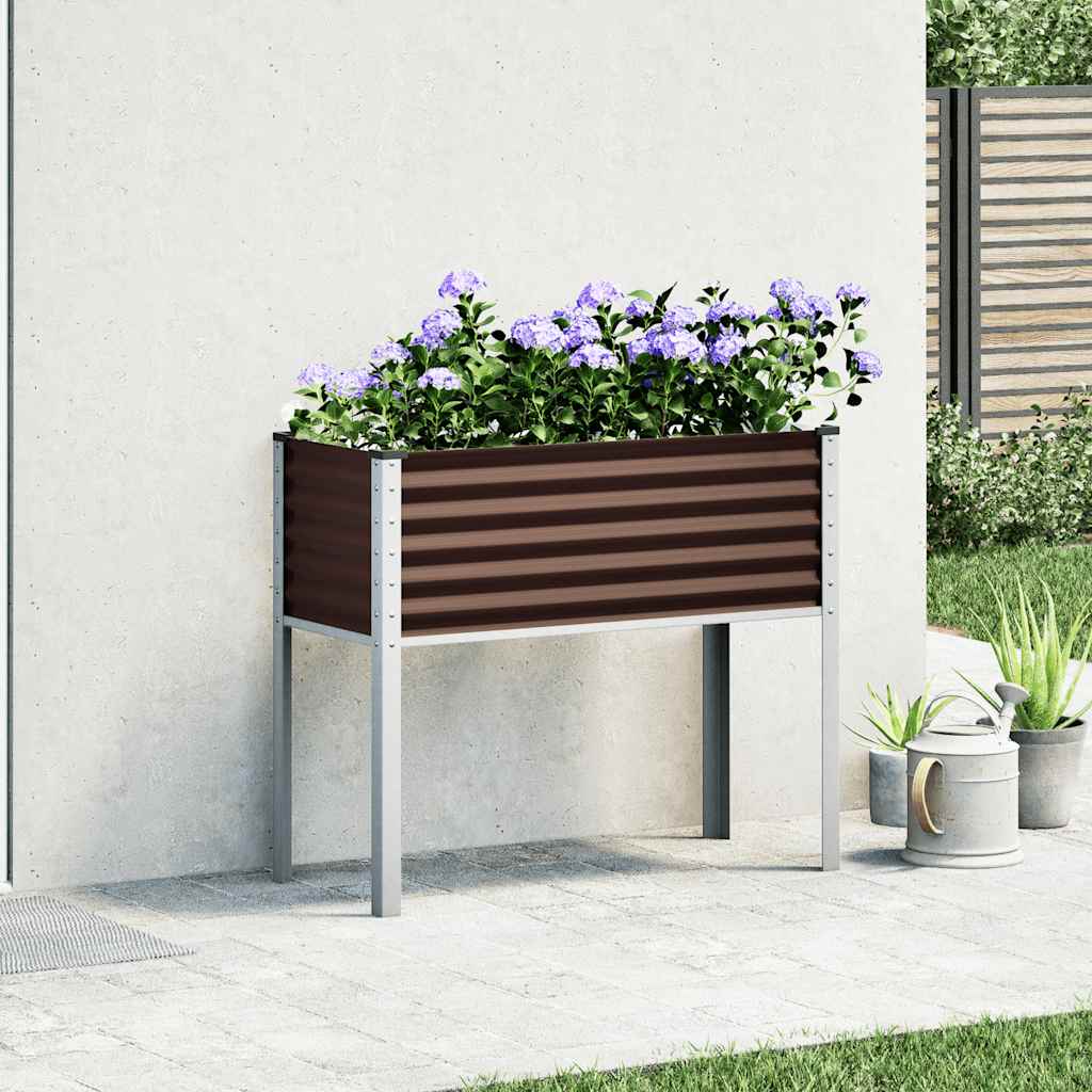 Jardinera De Acero Marrón 100x45x90 Cm_2