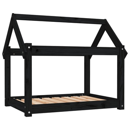 Vidaxl Cama Para Perros Madera Maciza De Pino Negro 81x60x70 Cm_0