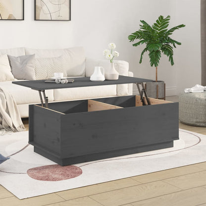Mesa De Centro De Madera Maciza De Pino Gris 100x50x35 Cm_1