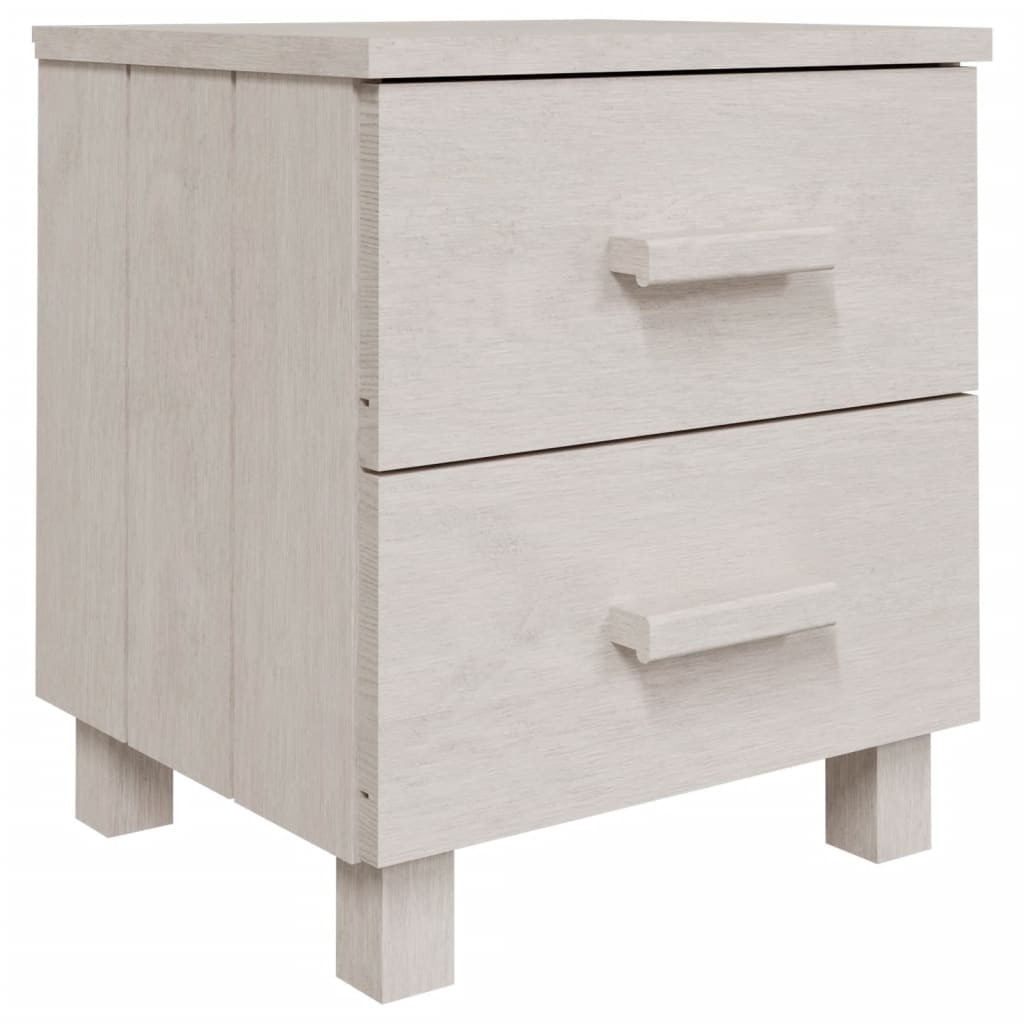 Mesitas De Noche 2 Uds Hamar Pino Macizo Blanco 40x35x44,5 Cm_1