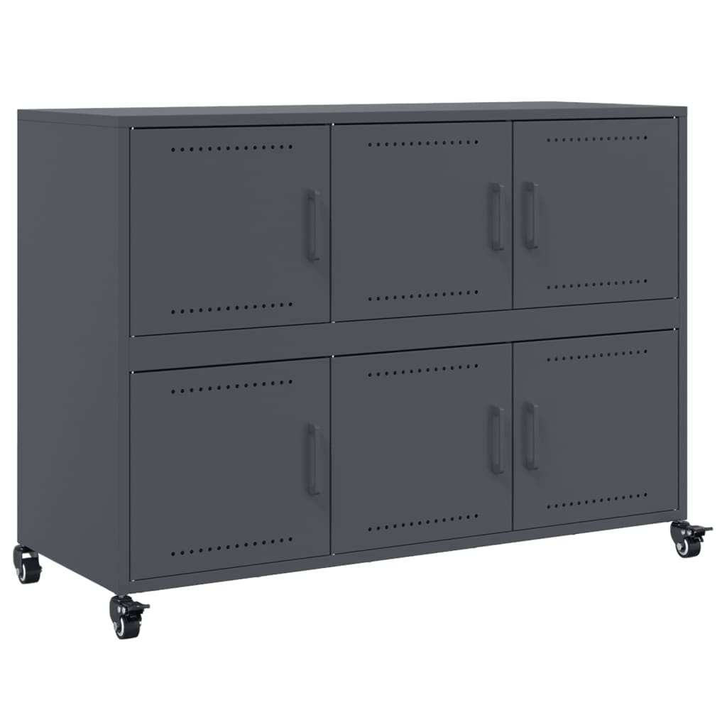 Aparador Acero Laminado En Frío Gris Antracita 100,5x39x72 Cm / Vetonek_4