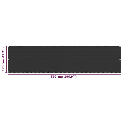 Vidaxl Toldo Para Balcón Hdpe 120x500 Cm Gris Antracita_4