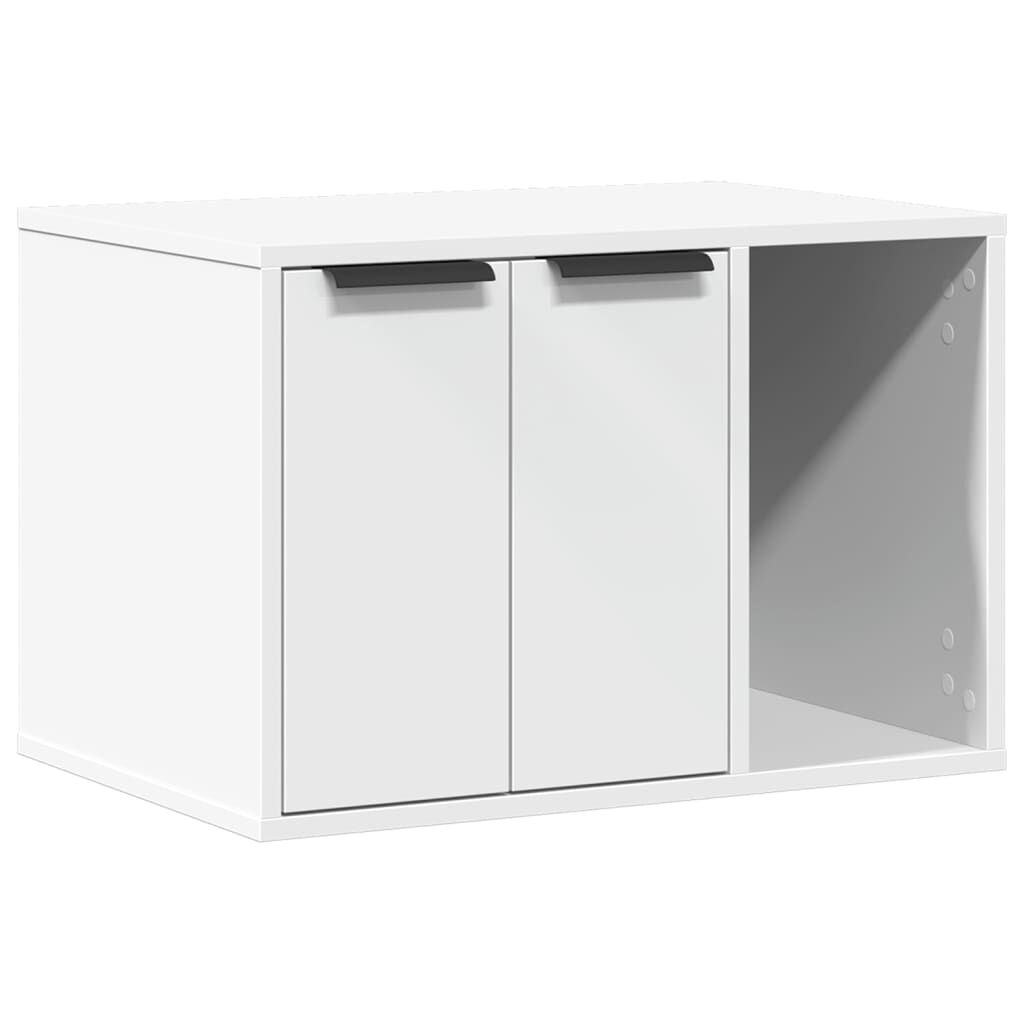 Vidaxl Mueble Arenero Para Gatos Madera Ingeniería Blanco 60x40x40 Cm_0