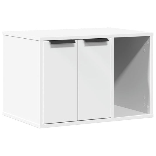 Vidaxl Mueble Arenero Para Gatos Madera Ingeniería Blanco 60x40x40 Cm_0