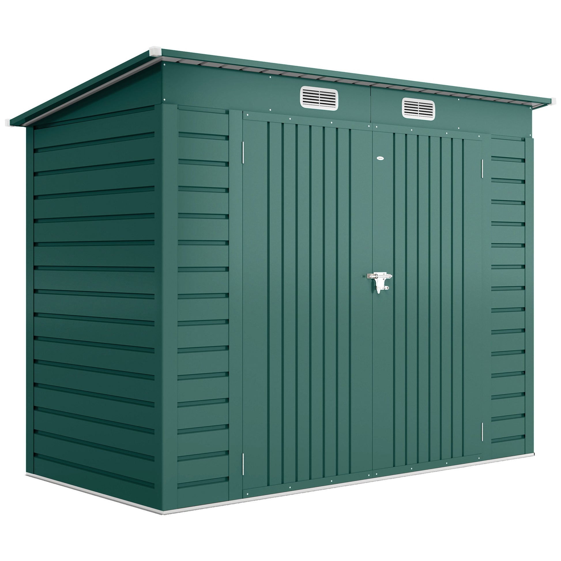 Outsunny Caseta De Jardín Exterior 2,7m² 249x121x183 Cm Con Doble Puerta Verde_0