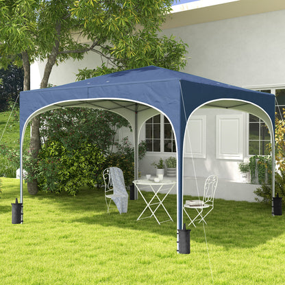 Outsunny Carpa Plegable 3x3 M Altura Ajustable Con Bolsa De Transporte Azul_1