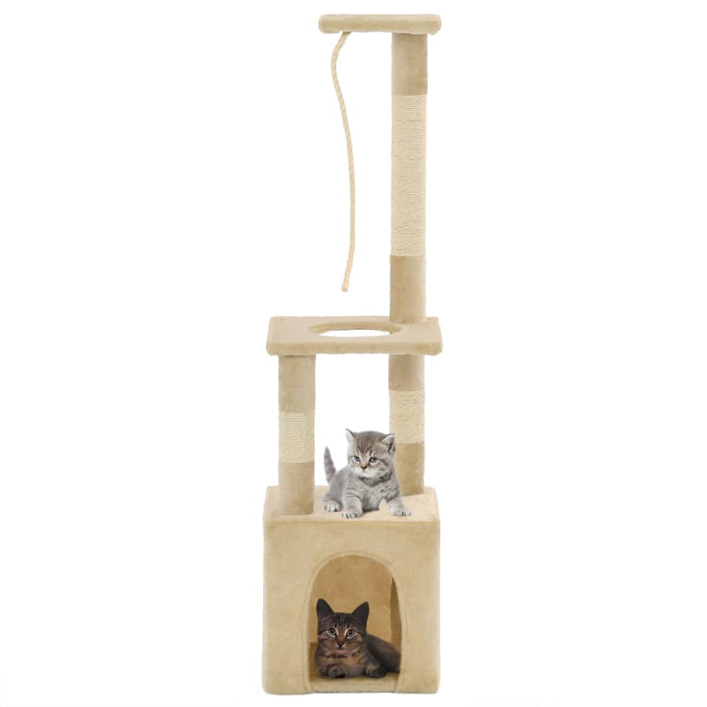 Vidaxl Rascador Para Gatos Con Poste Rascador De Sisal 109 Cm Beige_1