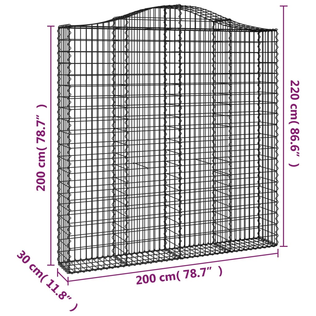 Cestas De Gaviones 4 Uds Forma De Arco Hierro 200x30x200/220 Cm_5