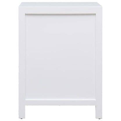 Mesita De Noche Madera De Paulownia Blanco 38x28x52 Cm_1
