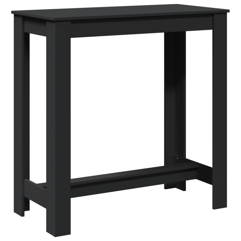Mesa Alta De Bar Madera Ingeniería Negra 102x50x103,5 Cm_0