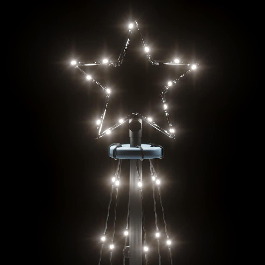 Vidaxl Árbol De Navidad Cónico 108 Led Blanco Frío 70x180 Cm_4