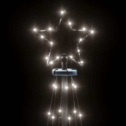 Vidaxl Árbol De Navidad Cónico 108 Led Blanco Frío 70x180 Cm_4