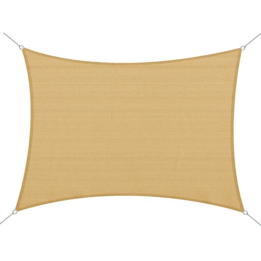 Outsunny Toldo Vela De Sombra Rectangular 4x6 M Con Anti-uv Arena_0