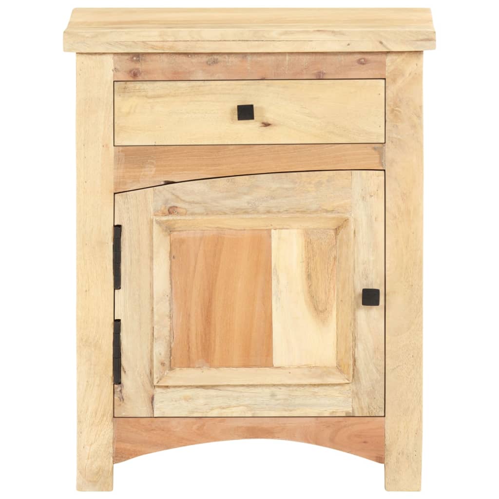 Mesita De Noche De Madera Maciza Reciclada 40x30x50 Cm_0