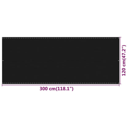 Vidaxl Toldo Para Balcón Hdpe Negro 120x300 Cm_2