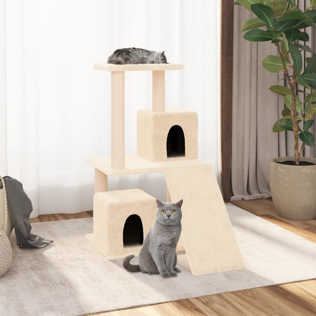 Vidaxl Rascador Para Gatos Con Postes De Sisal Color Crema 82 Cm_1