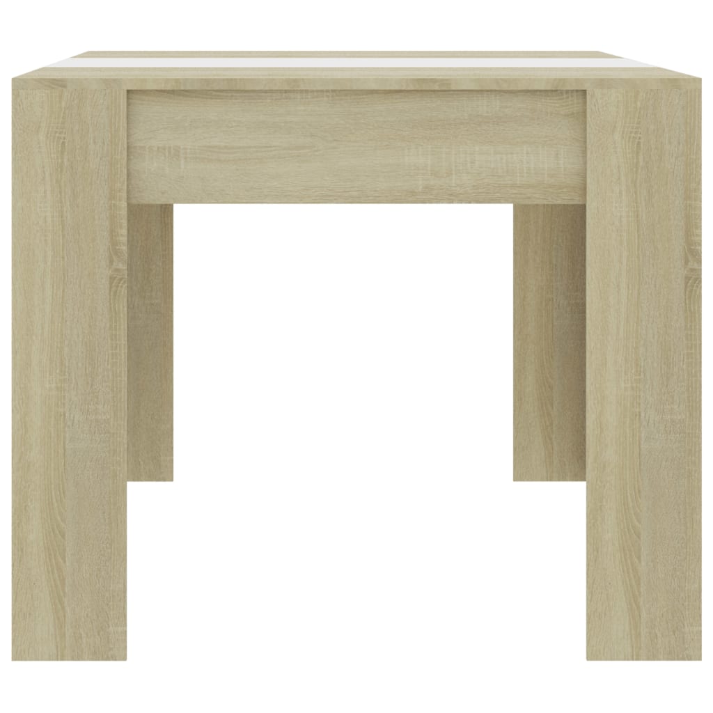 Mesa De Comedor Madera Contrachapada Blanco Roble 180x90x76 Cm_3