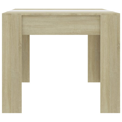Mesa De Comedor Madera Contrachapada Blanco Roble 180x90x76 Cm_3