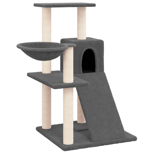 Vidaxl Rascador Para Gatos Con Postes De Sisal Gris Oscuro 82 Cm_0